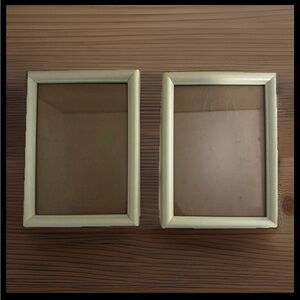 Set of 2 Vintage Sage Green Picture Frames | Small Wall or Tabletop Frames